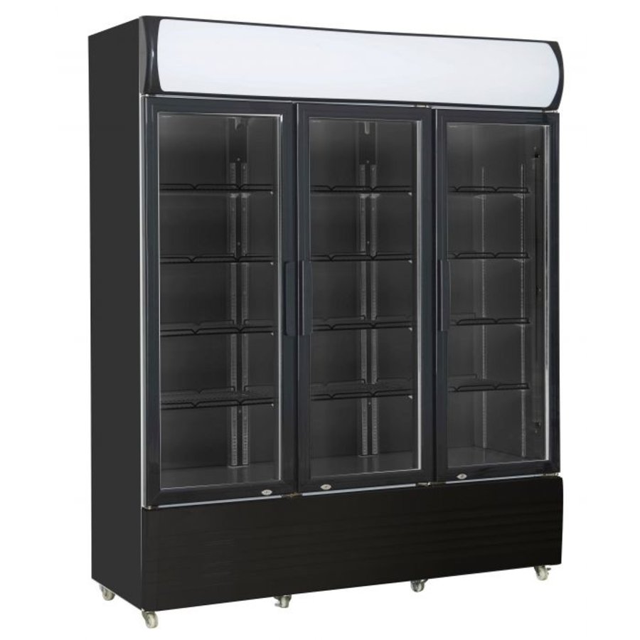 Réfrigérateur noir | 3 portes vitrées | 61x160x(h)197,3 CM