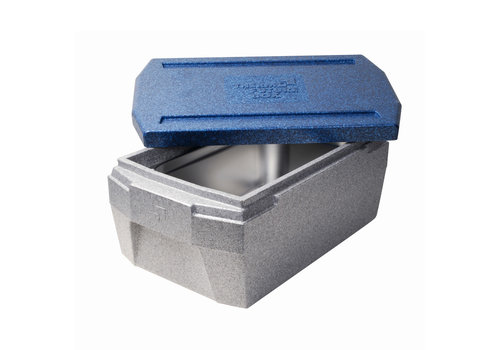  Thermo Future Box Boîte isotherme de luxe | Gastronorme 1/1 | 45 litres | Gris/Bleu 