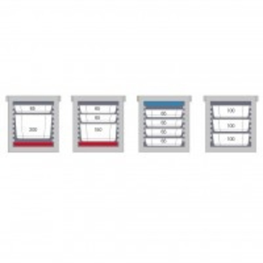 Gastronorme à chargement frontal | 65 litres | 8 rails