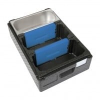 Boîte isotherme | 3 bacs à glace 360 x 165 x 150 mm | 600 x 400 x 260 mm