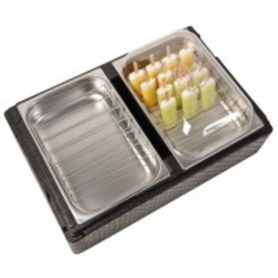 Boîte isotherme | 2x bac à glace 360x250x150 mm | 600x400x260 mm