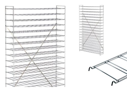  HorecaTraders Casier à vin | acier inoxydable | 216 bouteilles | 120x30x190 cm 