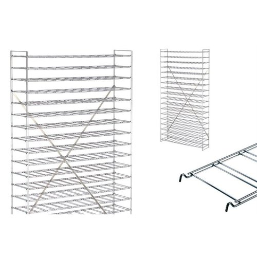  HorecaTraders Casier à vin | acier inoxydable | 216 bouteilles | 120x30x190 cm 