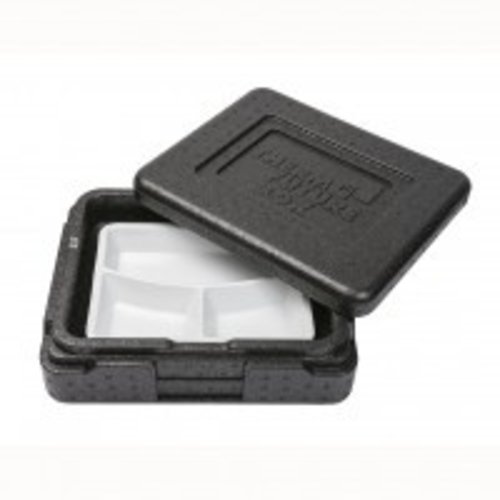  Thermo Future Box Lunchbox zwart | met extra's | 25,5 x 20,5 x 5 cm 