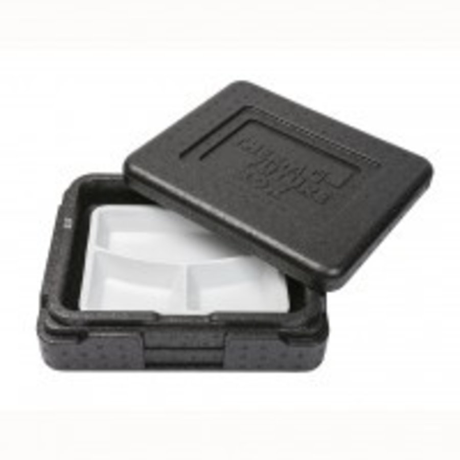 Lunchbox black | with extras | 25.5 x 20.5 x 5 cm