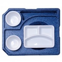 Doppelte Dinnerbox | Heiß/Kalt | Blau | 44x37x14 cm