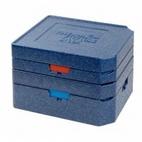 Thermobox Abendessen | 2 Lagen warm/kalt | Blau | 440x370x120 mm