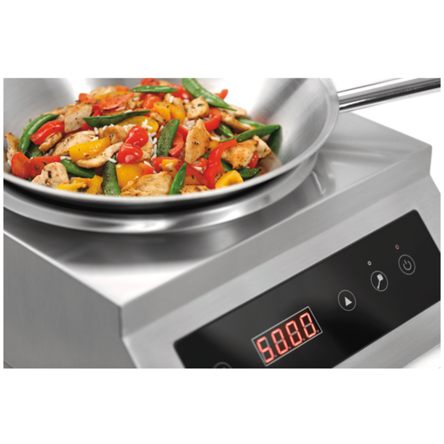 Wok à induction | acier inoxydable | 525x400x195 mm