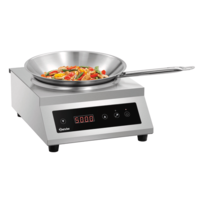 Induction wok | Stainless steel | 525x400x195 mm