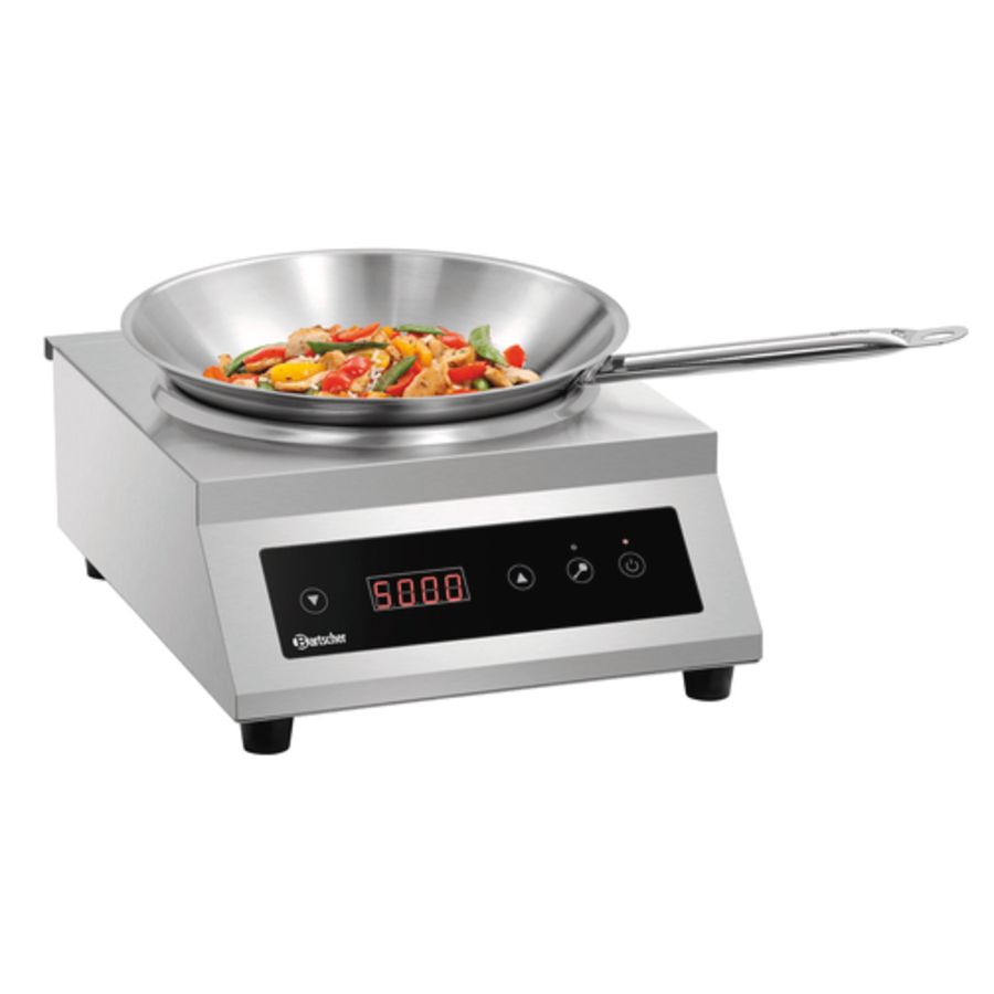 Induction wok | stainless steel | 525x400x195mm