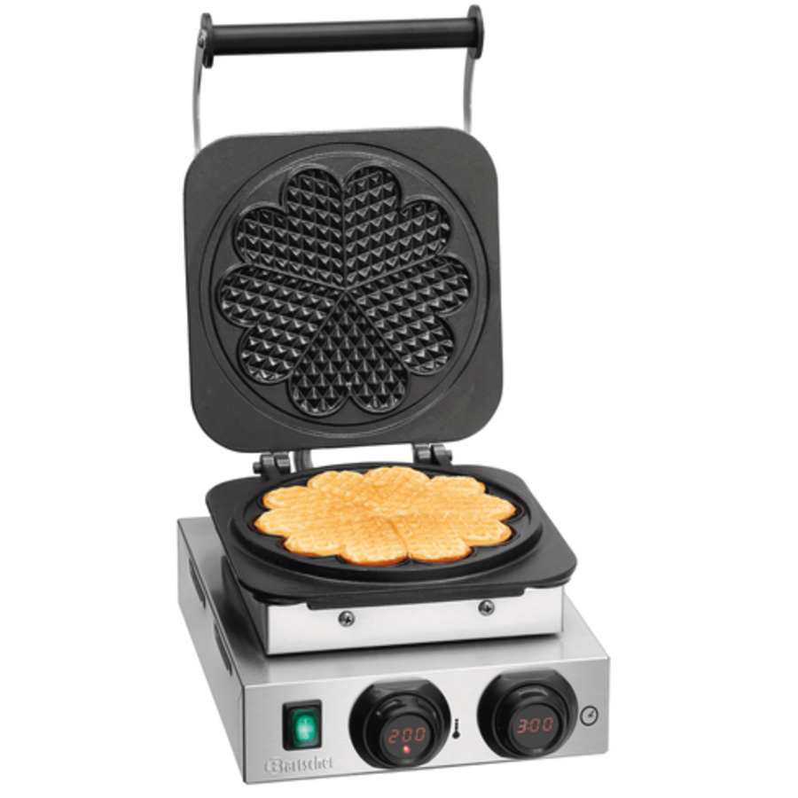 Waffeleisen | Herzförmig | Gusseisen | 50°C bis 300°C | 47x29x23 cm