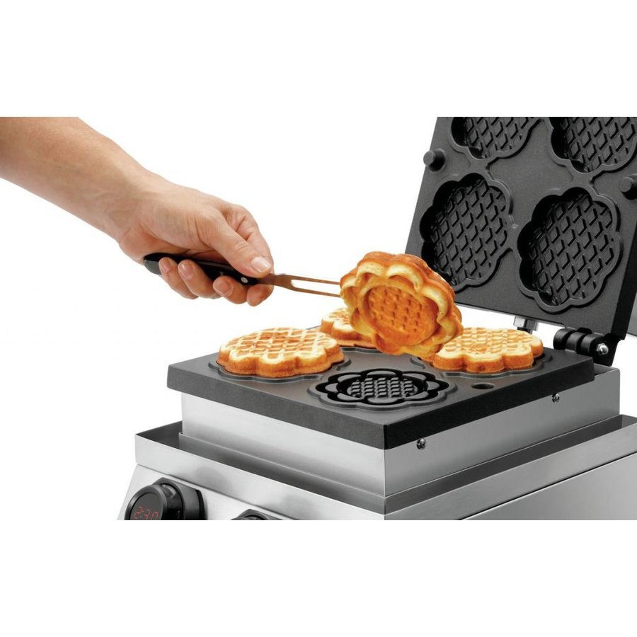 Waffle iron torti | Aluminum | 50°C to 300°C | 425x300x265mm