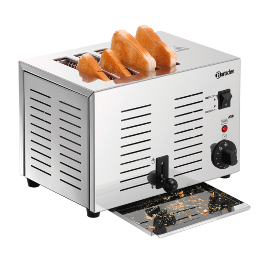 Grille-pain | acier inoxydable | 4 emplacements