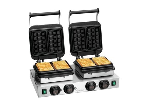  Bartscher Double waffle iron | stainless steel | Brussels waffle 