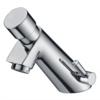Self-closing stainless steel washbasin tap