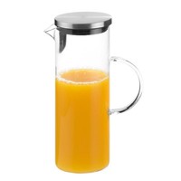 Glaskaraffe | Edelstahldeckel, matt poliert | 1,5 Liter