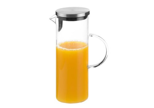 APS Glaskaraffe | Edelstahldeckel, matt poliert | 1,5 Liter 