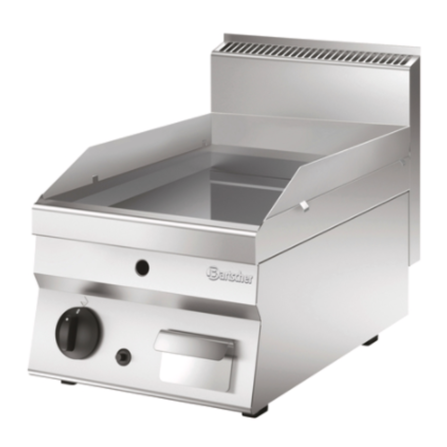 Grillplaat glad | gas | 80°C tot 280°C | 400x650x295 mm