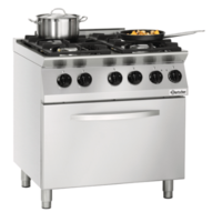 Cuisinière à gaz en acier | Gaz naturel | 4 brûleurs de cuisson