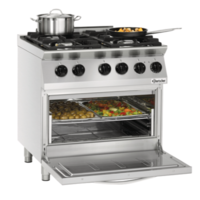Cuisinière à gaz en acier | Gaz naturel | 4 brûleurs de cuisson