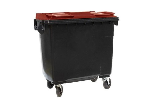  HorecaTraders Conteneur à déchets | 770 litres | 4 roues | Couvercle coloré 