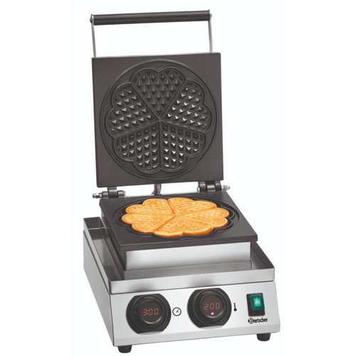  Bartscher Waffle iron | heart shape | Aluminum | 50°C to 300°C 