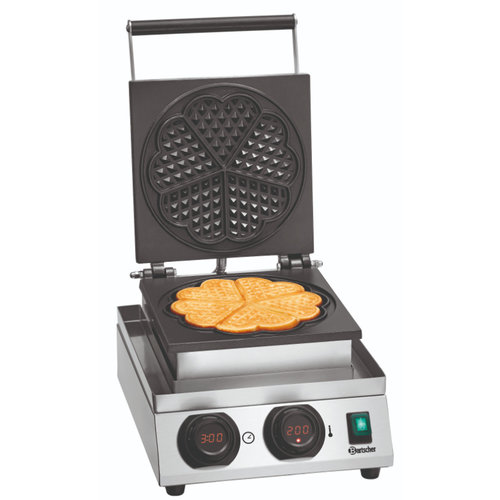  Bartscher waffle iron | hearts shape | Aluminum | 50°C to 300°C 