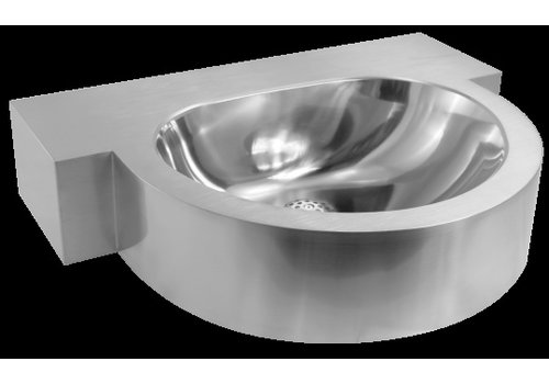  HorecaTraders Lavabo mural en acier inoxydable Urban II | Forme D 