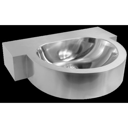  HorecaTraders Stainless steel wall washbasin Urban II | D - Shape 