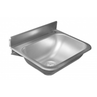 Wall-mounted washbasin | Stainless steel | 376x299x190mm