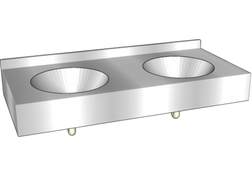  HorecaTraders lavabo multiple | acier inoxydable | D 565 x H 200 mm 