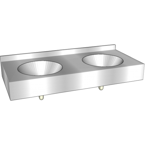  HorecaTraders multiple sink | Stainless steel | D 565 x H 200 mm 