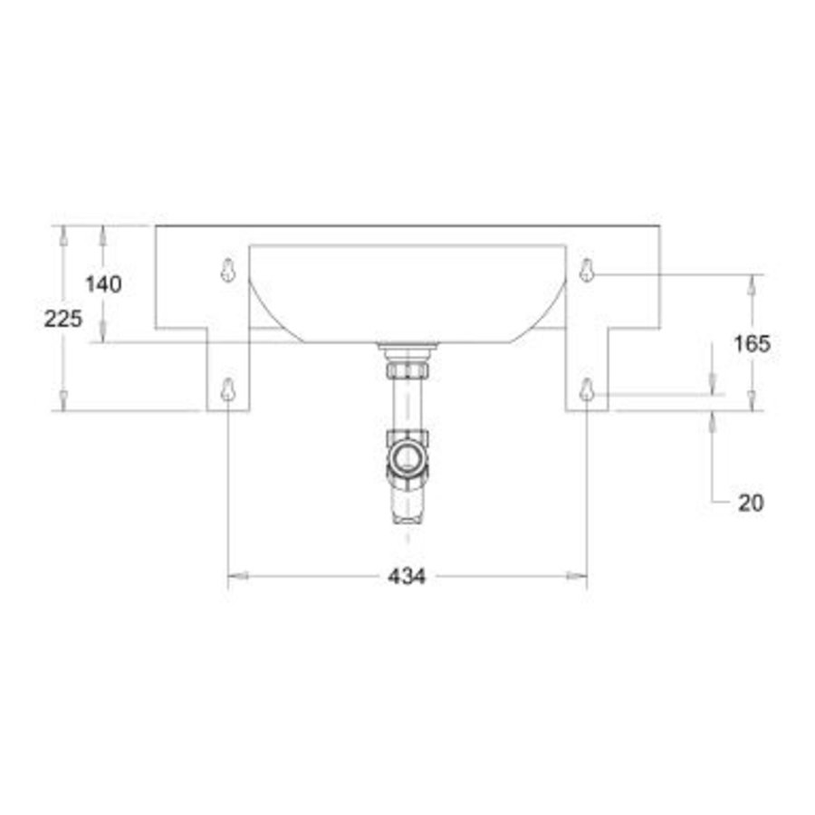 RVS Wandwastafel Urban II | D - Vorm