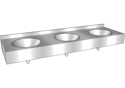  HorecaTraders lavabo multiple | acier inoxydable | D 565 x H 200 mm 