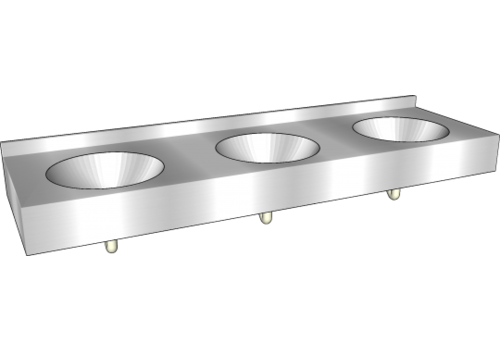  HorecaTraders multiple sink | Stainless steel | D 565 x H 200 mm 