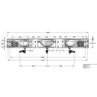 lavabo multiple | acier inoxydable | D 565 x H 200 mm