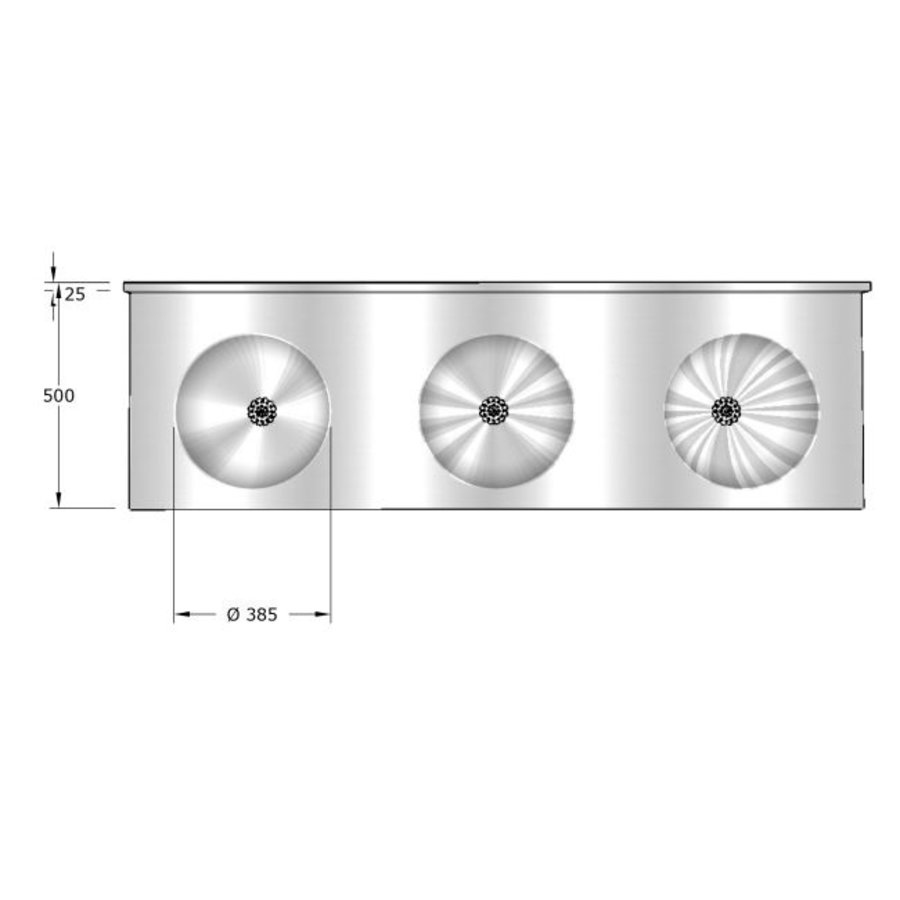 multiple sink | Stainless steel | D 565 x H 200 mm