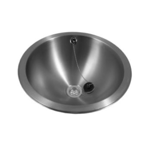  HorecaTraders Oval washbasin high gloss Ø 30 x 13 cm stainless steel 