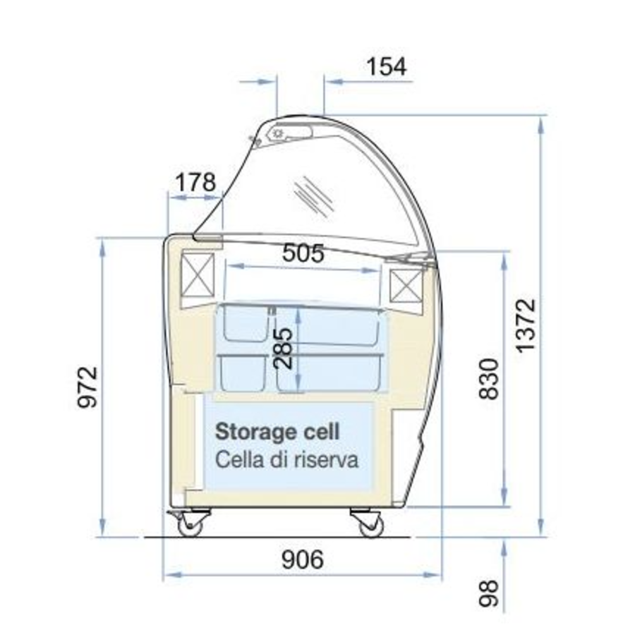 Ice cream display case | Isabella | Static (2 sizes)