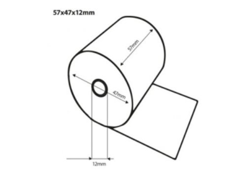  HorecaTraders OUTLET! Thermische bonrollen | 57x70x12 mm | 50 stuks 