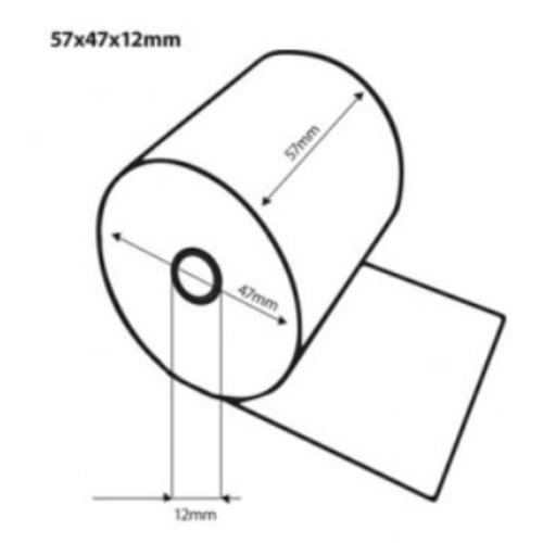  HorecaTraders OUTLET! Thermische bonrollen | 57x70x12 mm | 50 stuks 