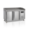 HorecaTraders Stainless Steel Pizza Table | 2 doors | 400x600mm