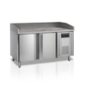 HorecaTraders Stainless steel pizza table | 2 doors | 400x600 mm