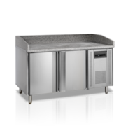 Stainless steel pizza table | 2 doors | 400x600 mm