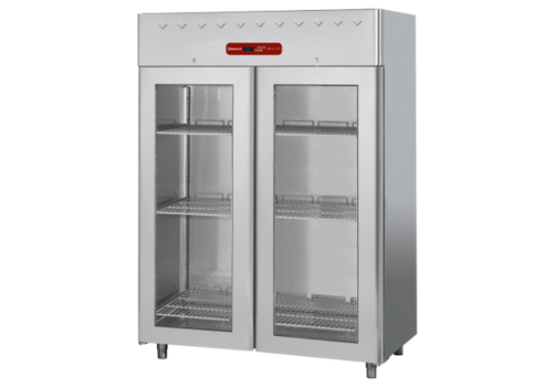  HorecaTraders Freezer | 1400 liters | ventilated | GN2/1 | 2 glass doors 