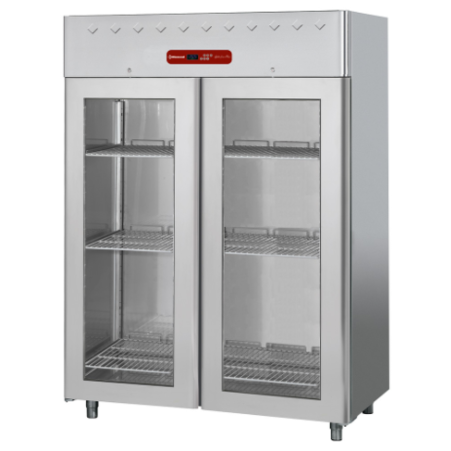 Congélateur | 1400 litres | ventilé | GN2/1 | 2 portes vitrées