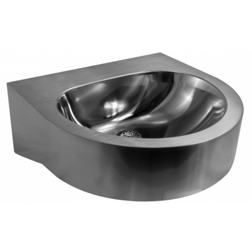  HorecaTraders Wall-mounted washbasin | Stainless steel | thickness 1.2 mm 