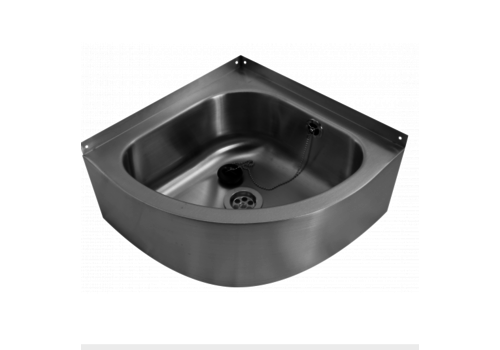  HorecaTraders Corner washbasin | stainless steel | W 360 x D 360 x H 175 mm 
