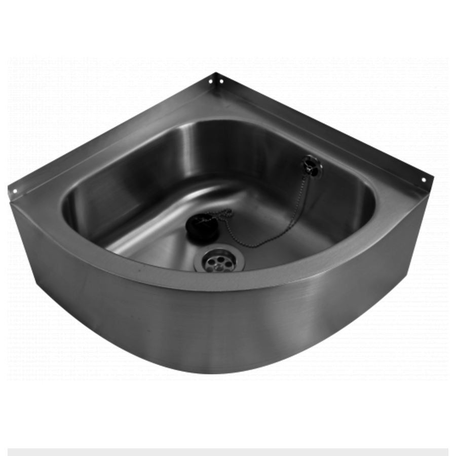 Corner washbasin | stainless steel | W 360 x D 360 x H 175 mm