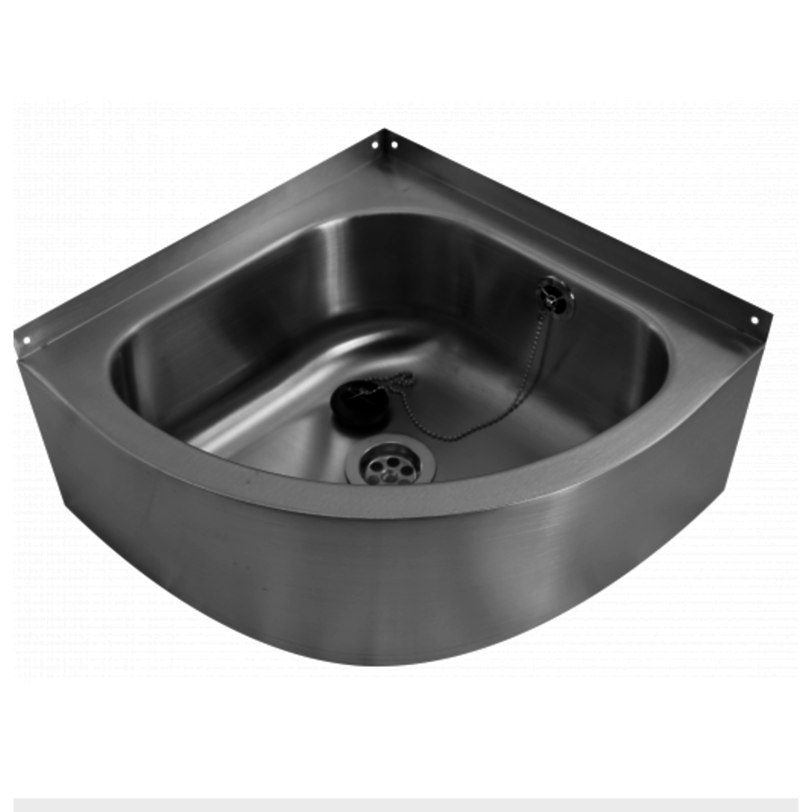 Lavabo d'angle | acier inoxydable | L 360 x P 360 x H 175 mm